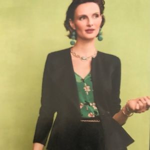 Green floral Blouse from cAbi.  Excellent Condition